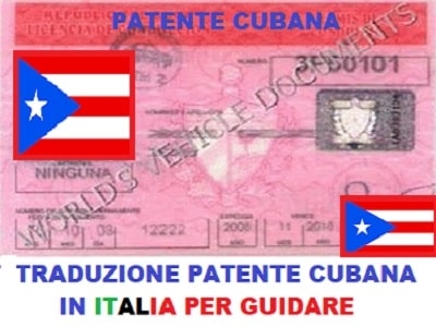 Traduzione patente di guida cubana per guidare in Italia