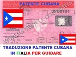 Traduzione patente di guida cubana per guidare in Italia
