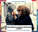 Trascrizione sentenza di divorzio Cuba per successione eredi
