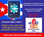Prórrogas de estancia exterior pasaporte cubano e Residenti italiani a Cuba 