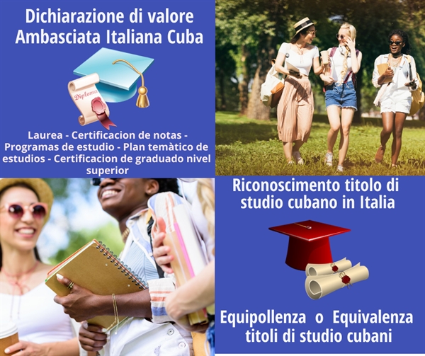 Dichiarazione di valore titolo studio cubano Ambasciata italiana Cuba