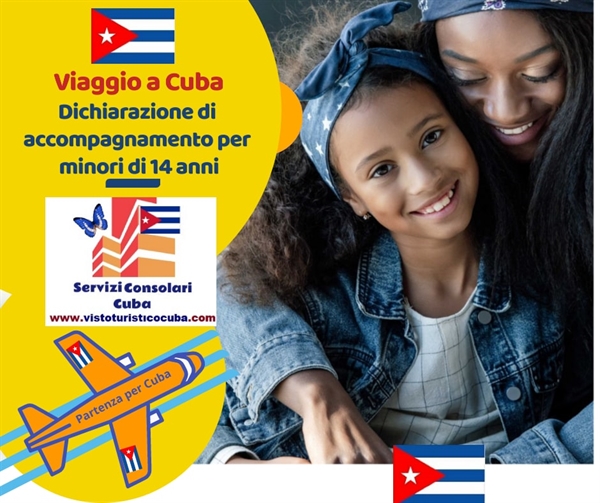 Dichiarazione di accompagno per minori 14 anni per viaggio a Cuba