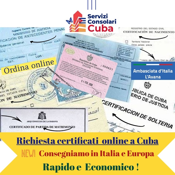Ambasciata Cuba traduzione e legalizzazione certificati cubani 