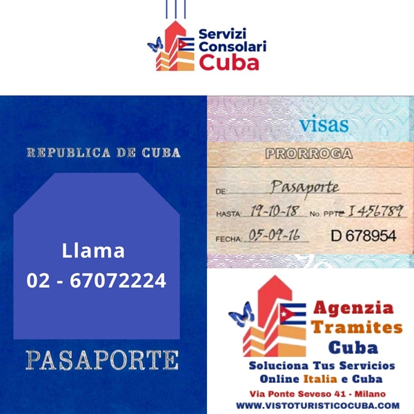 Prórroga pasaporte cubano sin ir Consulado Cuba Italia