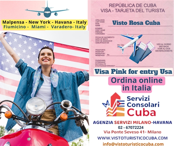 Visto rosa per Cuba 2023 con transito Canada e Usa