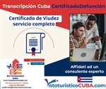 Transcripción certificado defunción Cuba para casarse Italia