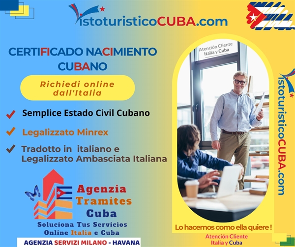 Legalizzazione ambasciata italiana certificato nascita cubano