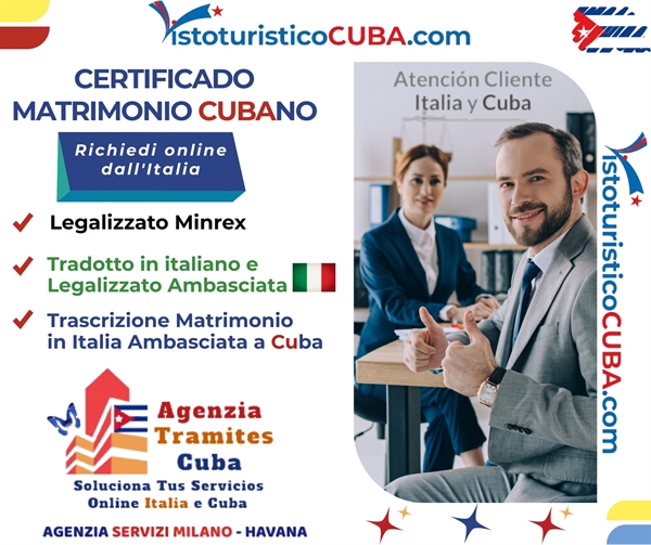 Ambasciata Italiana Cuba legalizzazione matrimonio cubano 
