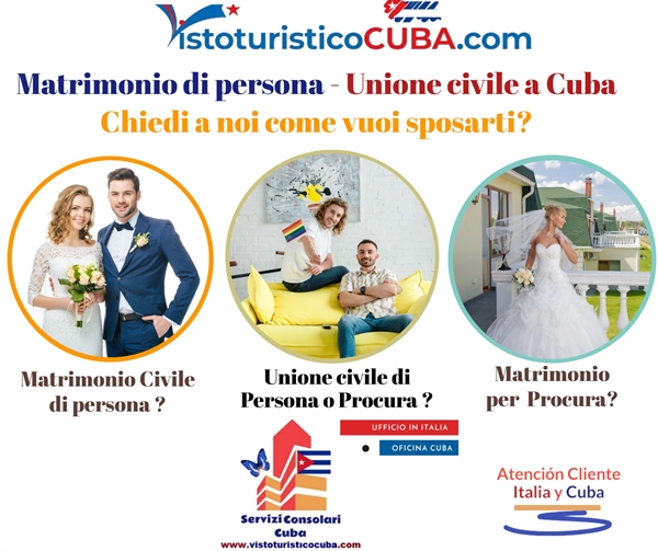 Matrimonio civile a Cuba o Unione Civile assistenza completa