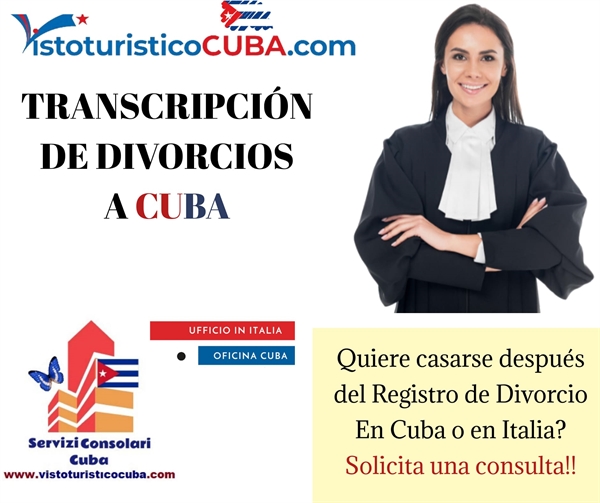 Transcripción divorcio italiano en el Registro Civil cubano