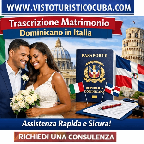 Trascrizione matrimonio ambasciata italiana Santo Domingo