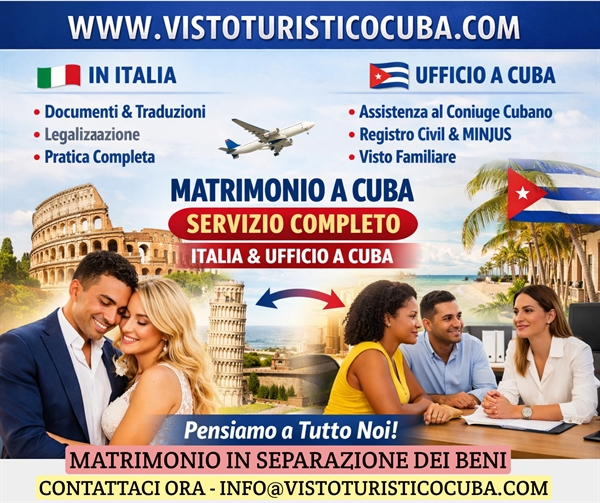 Matrimonio a Cuba con separazione dei beni