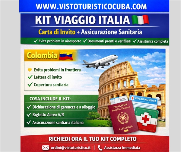 Carta di invito per colombiani con assicurazione viaggi