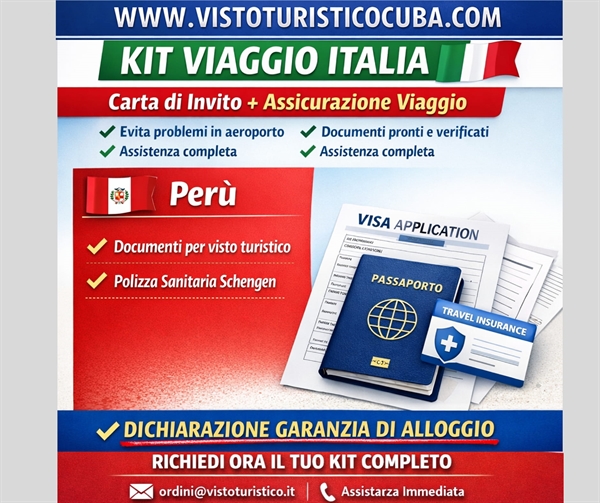 Carta di invito per Peruviani con polizza viaggio Schengen