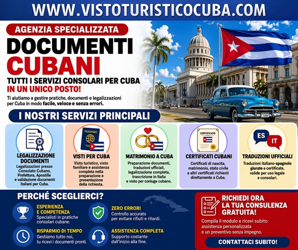 Agenzia pratiche Cuba: Servizi Consolari per cubani e italiani