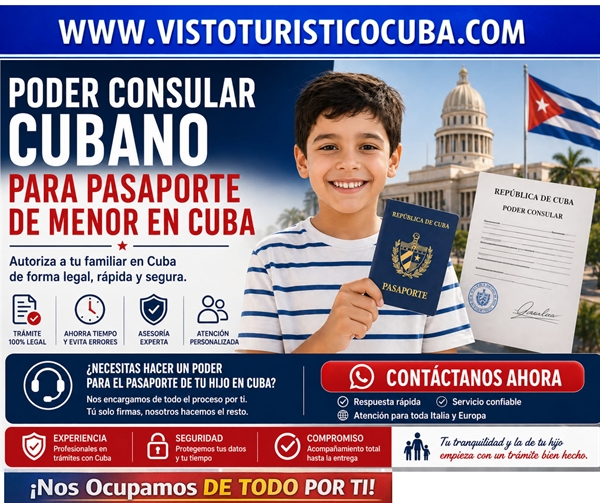 Cómo sacar permiso de viaje Italia y pasaporte cubano menor