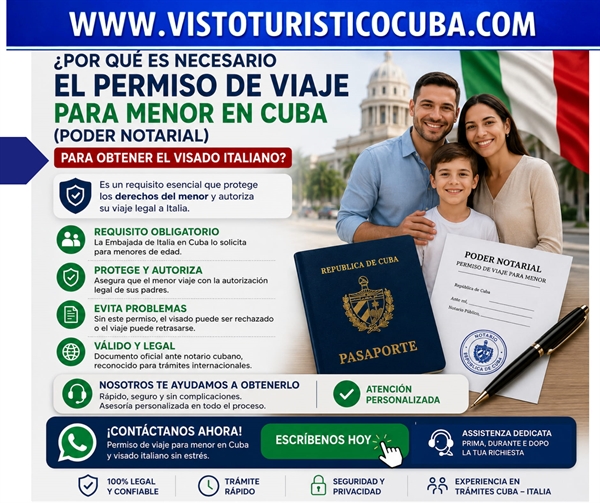 Como hacer Poder Notarial Cuba para viaje de menor a Italia