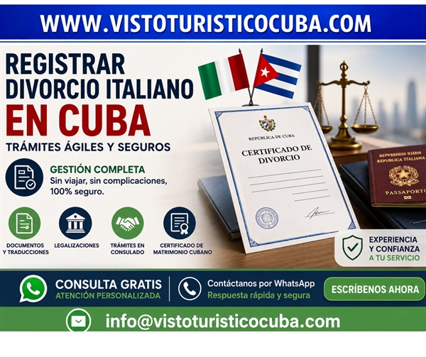 Como registrar divorcio italiano en Cuba 