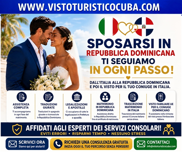 Come fare matrimonio con italiano in Repubblica Dominicana