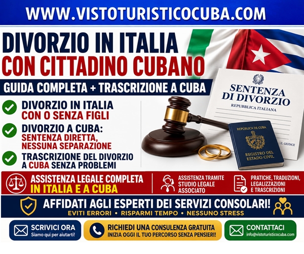 Come fare divorzio in Italia tra cittadino italiano e cubano