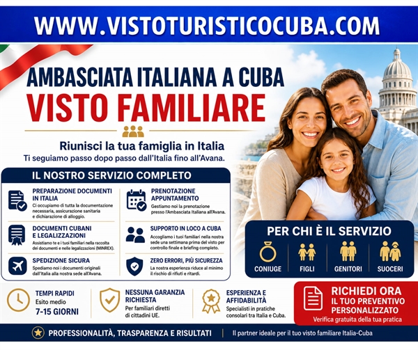 Embajada de Italia en Cuba visa familiar coniuges y padres