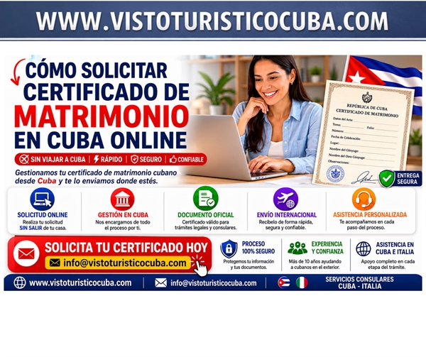 Cómo obtener un certificado de matrimonio cubano online