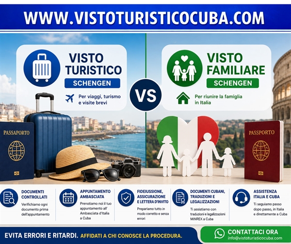 Ambasciata Italiana Cuba quale visto richiedere per l'Italia?