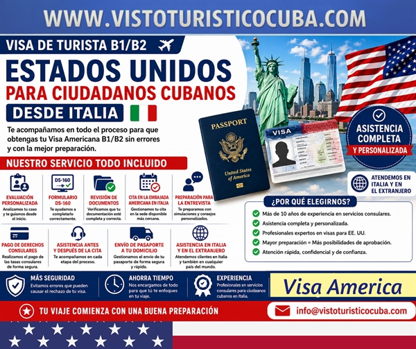 Visa de Turista B1/B2 para Estados Unidos ciudadanos Cubanos