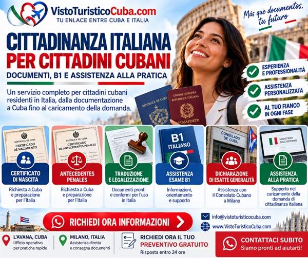 Cittadinanza italiana per cubani: richiedi online nascita e penale 