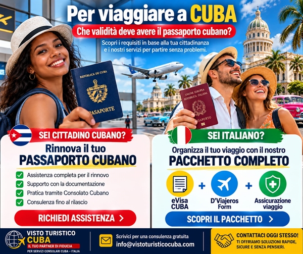 Validità passaporto cubano per viaggiare a Cuba